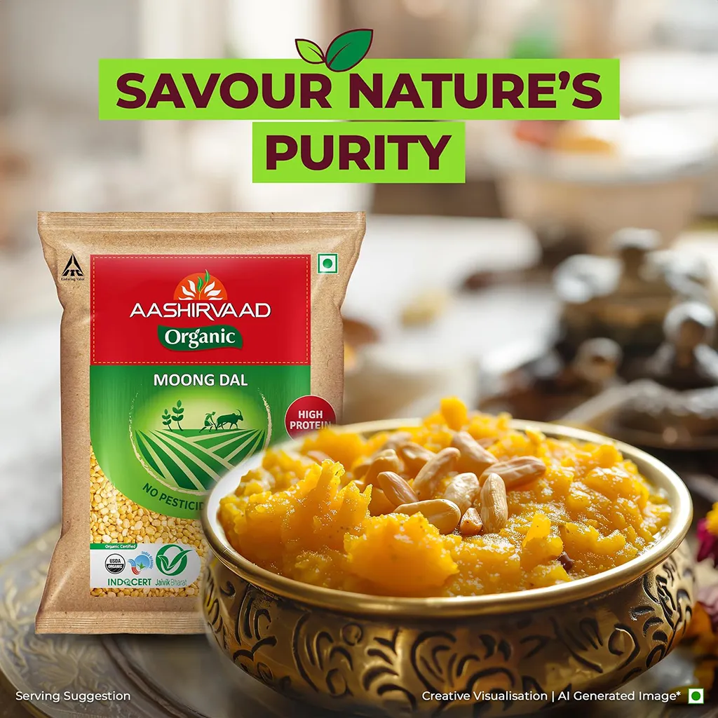 Aashirvaad Organic Chana Dal 1 kg – 100% Organic Protein-Rich Pulses