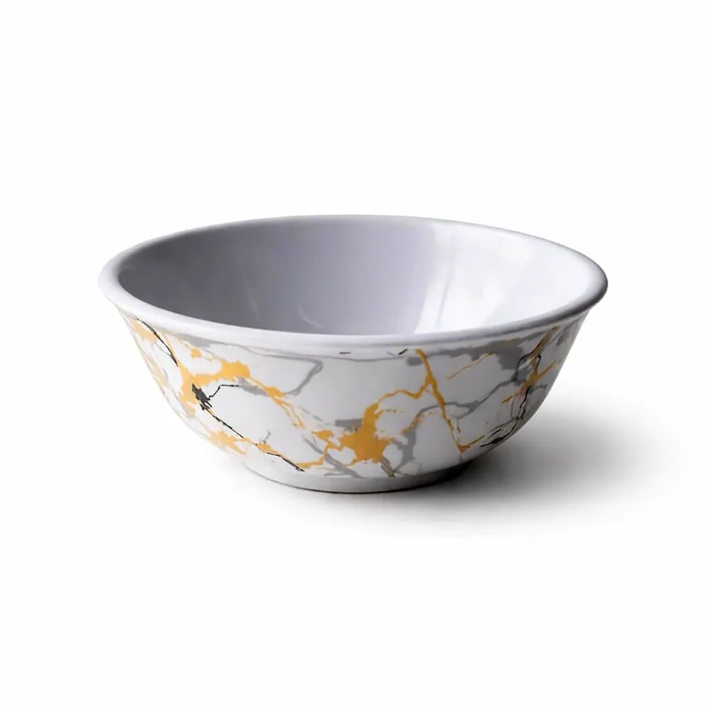 Bataniya Melamine Dinner Set, White Floral Triple-Coated 4-Piece Dinnerware