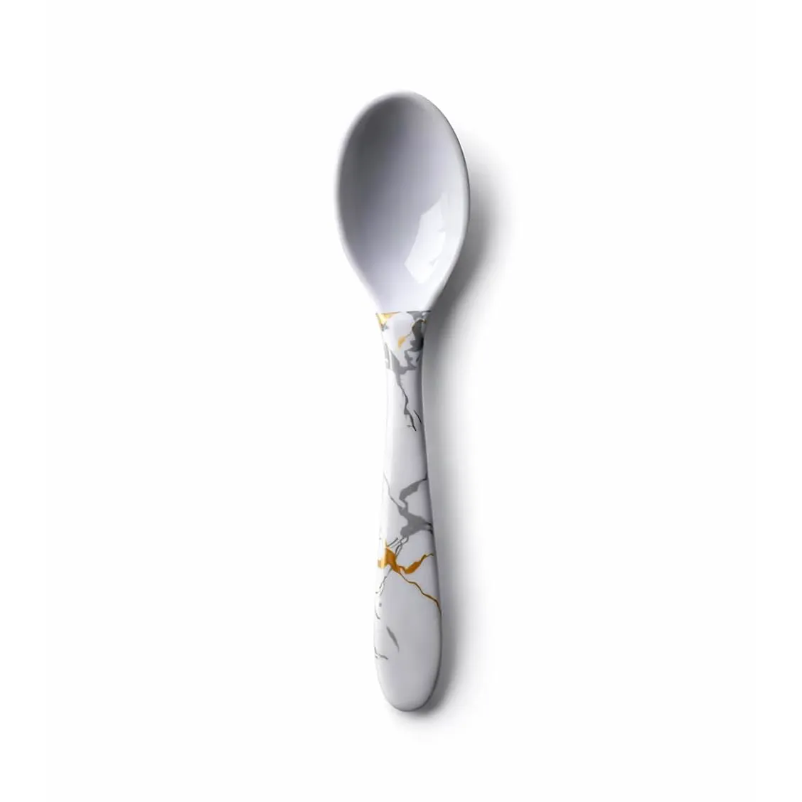 Bataniya Melamine Dinner Set, White Floral Triple-Coated 4-Piece Dinnerware