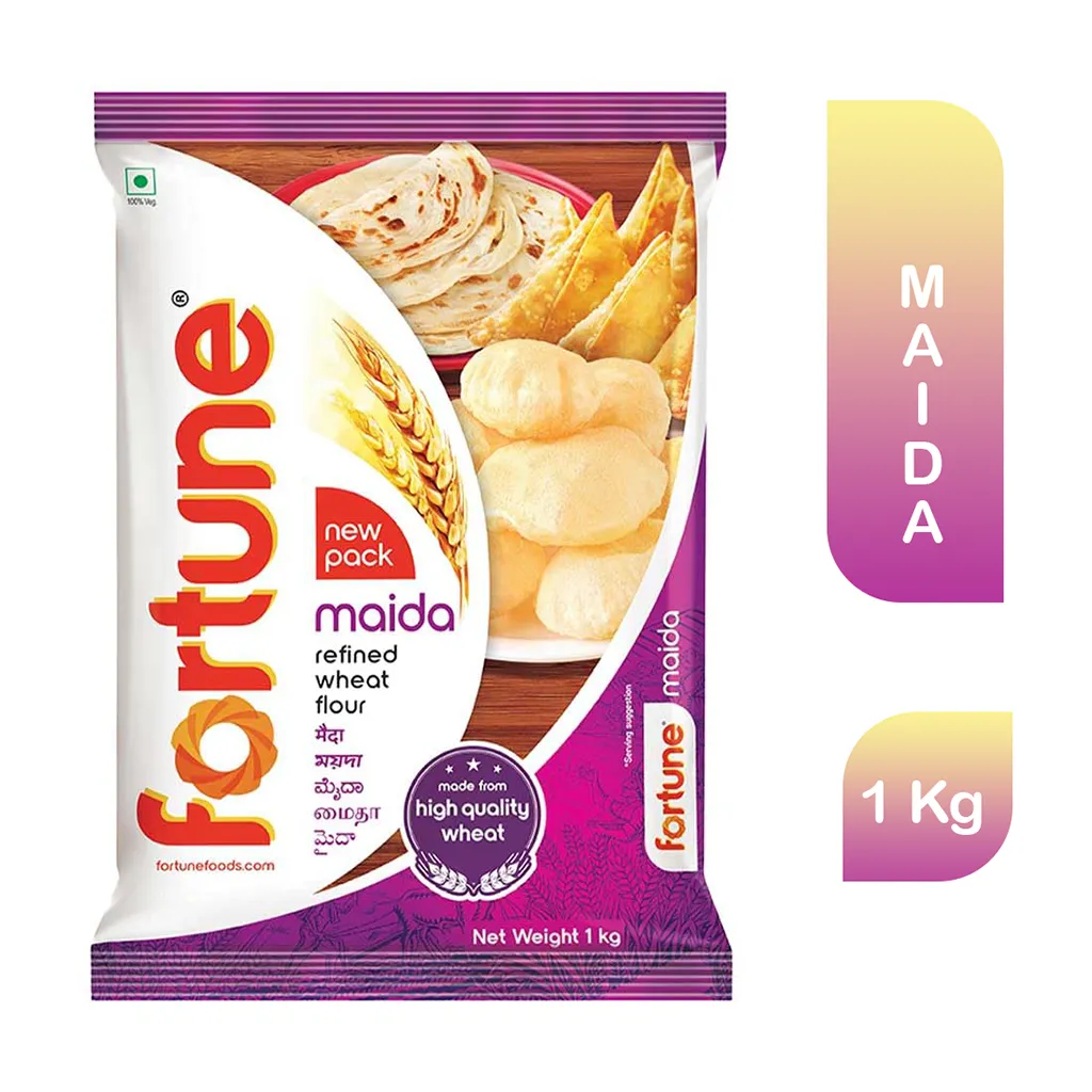 Fortune Maida 1kg – Fine Refined Wheat Flour for Baking & Snacks