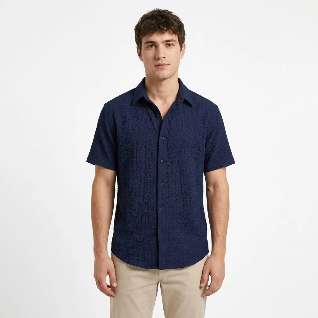 Men's Navy Blue Formal Shirt by GRECIILOOKS, Regular Fit, PolyCotton, XL