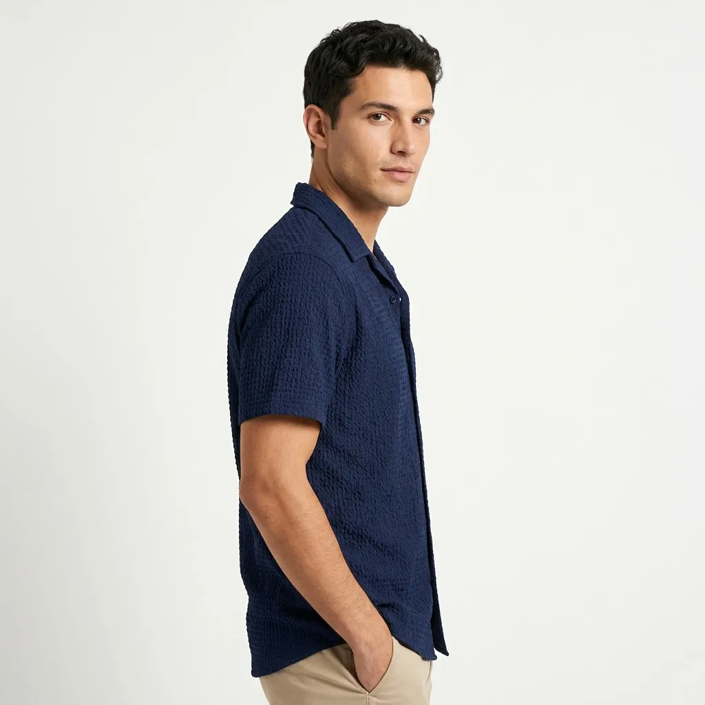 Men's Navy Blue Formal Shirt by GRECIILOOKS, Regular Fit, PolyCotton, XL