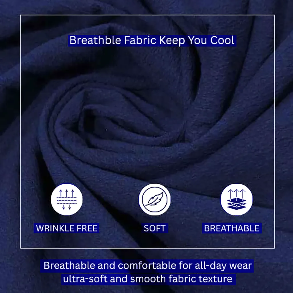 Men's Navy Blue Formal Shirt by GRECIILOOKS, Regular Fit, PolyCotton, XL