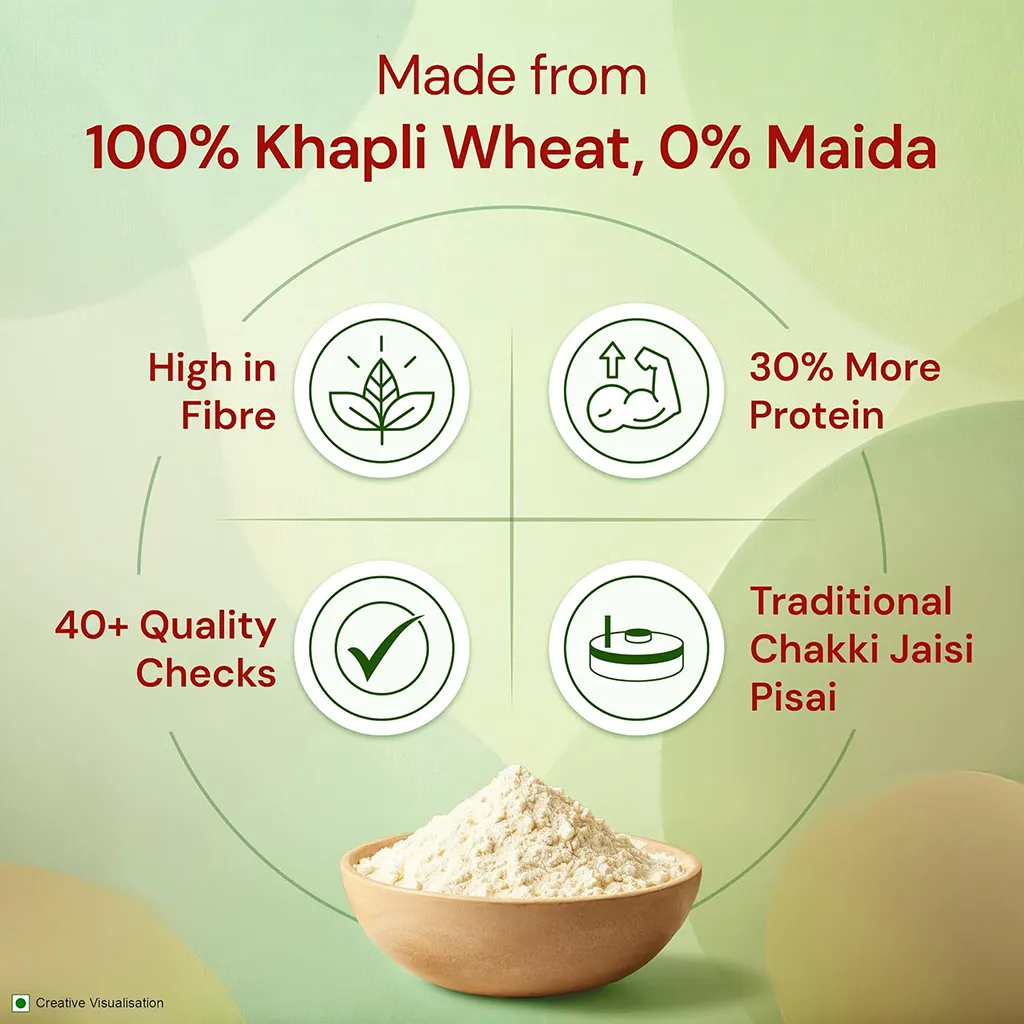 Aashirvaad Khapli Atta 5kg – Emmer Wheat Flour, High Fibre, Protein-Rich
