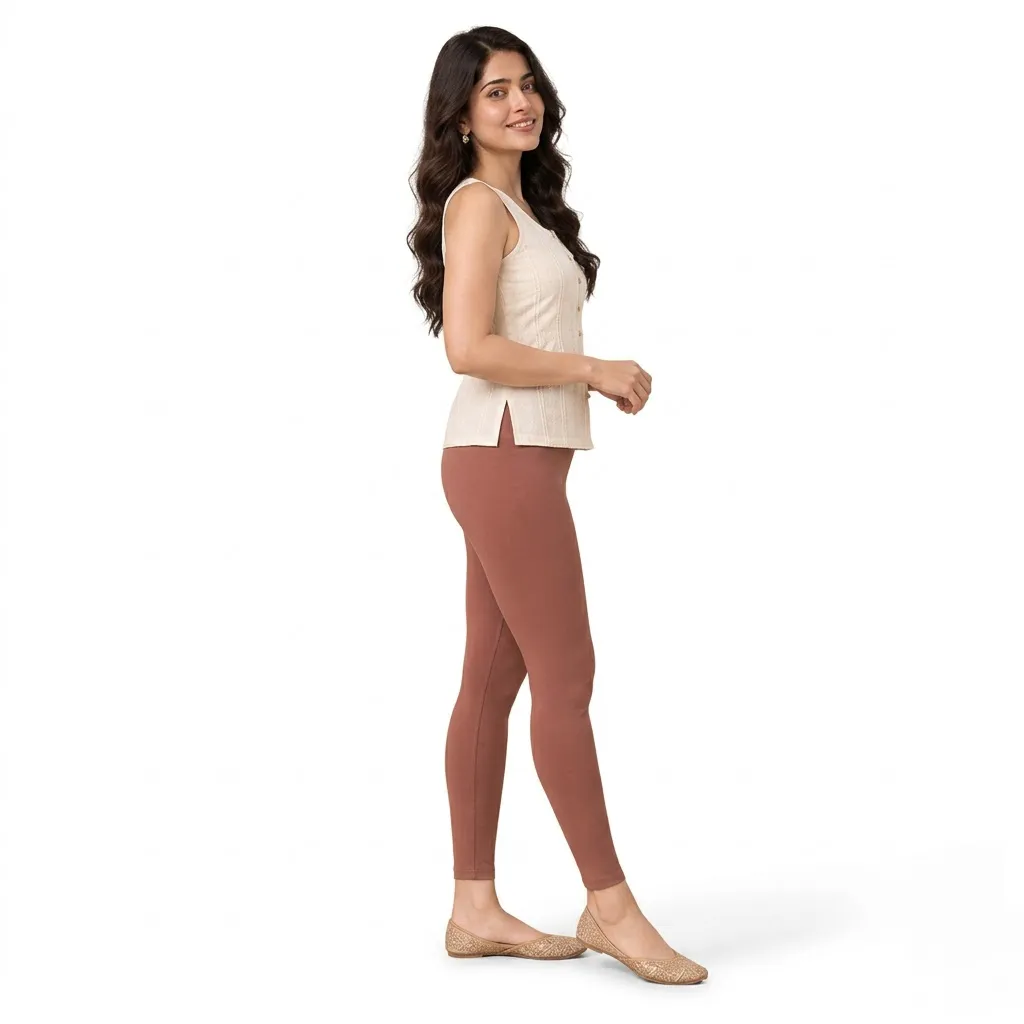 Leggings for Kurti – Fabrika16 Cotton Stretch Ankle Length, Onion, XL