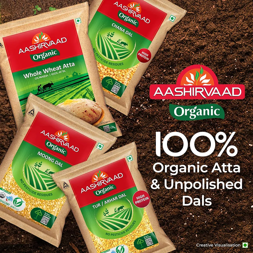 Aashirvaad Organic Moong Dal - 100% Organic, Protein-Rich, Unpolished, 1 kg
