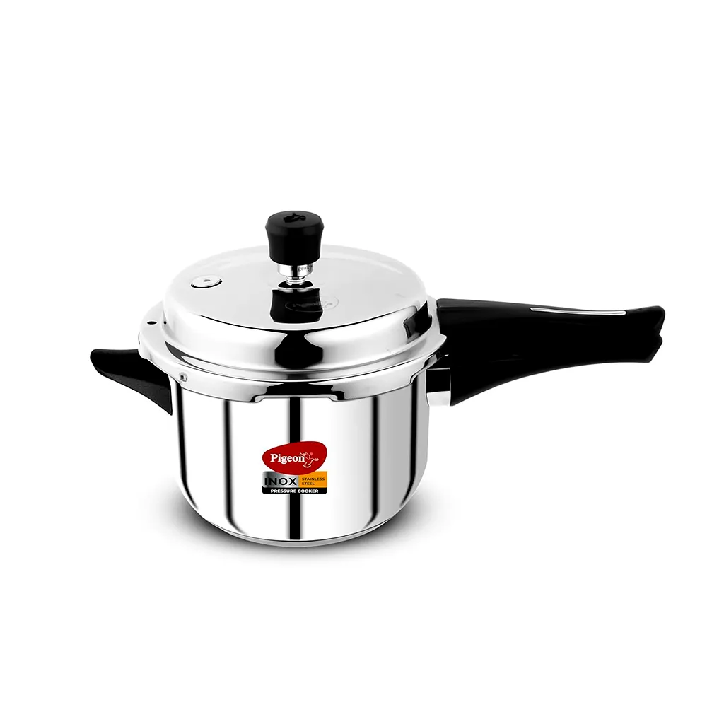 Pigeon Stainless Steel Pressure Cooker 2 Litre, Induction & Gas Compatible, Silver