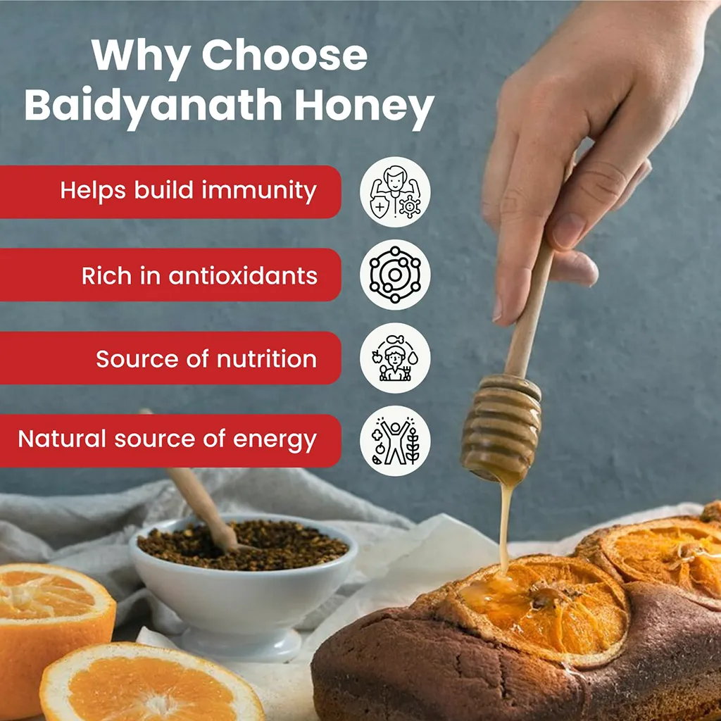 Baidyanath Ayurved Pure Honey 1kg Jar No Added Sugar Natural Immunity Booster