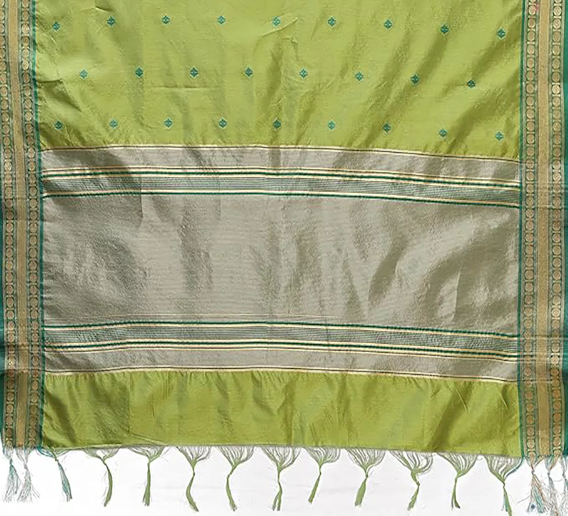 Party Wear Saree Cotton Silk Jacquard Border