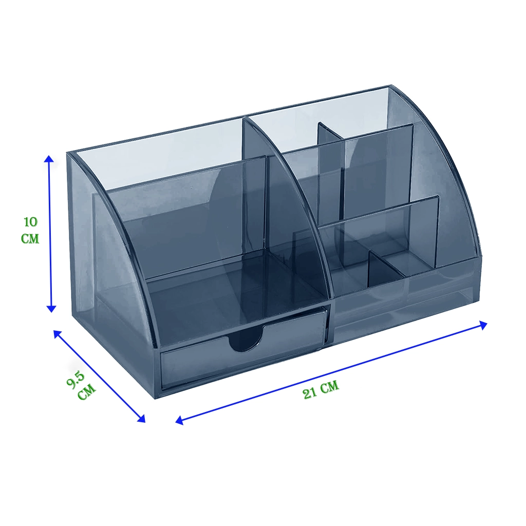 Desk Organizer for Home - Udgamy 7-Compartment Polycarbonate Pen Stand