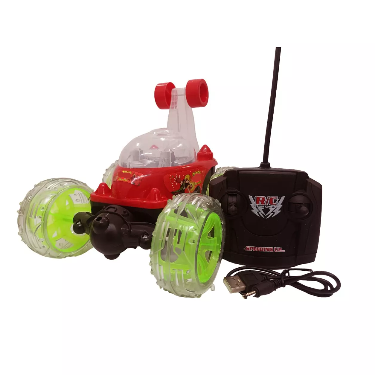 Stunt Car Remote Control – Generic Dino World 360° Spin Stunt Car Red