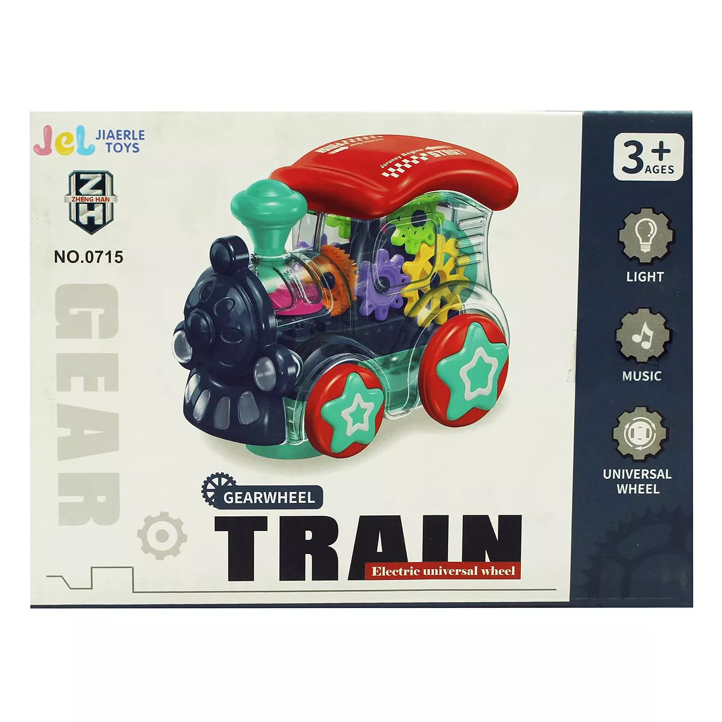 Children Toy Train - Transparent Gear Engine with Lights, Music, 1 Piece