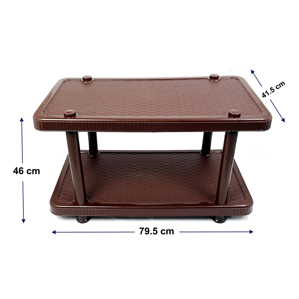 Coffee Table for Living Room Esquire Brown Plastic Cane Design Large