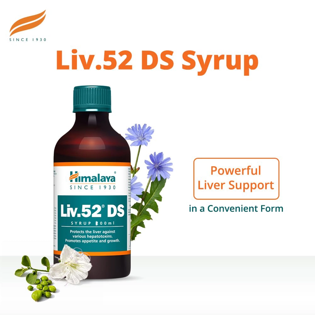 Himalaya Liv 52 DS Syrup Sugar Free 100ml Liver Care Supplement Pack of 1