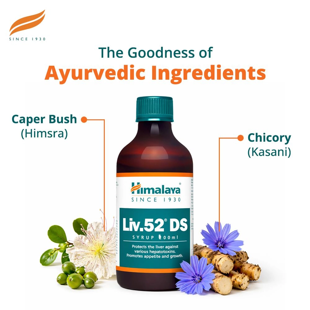 Himalaya Liv 52 DS Syrup Sugar Free 100ml Liver Care Supplement Pack of 1