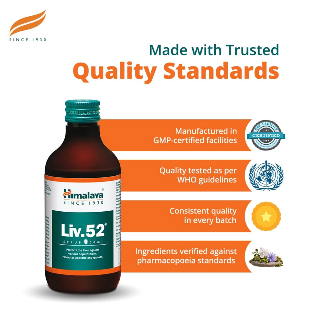 Himalaya Liv 52 DS Syrup Sugar Free 100ml Liver Care Supplement Pack of 1