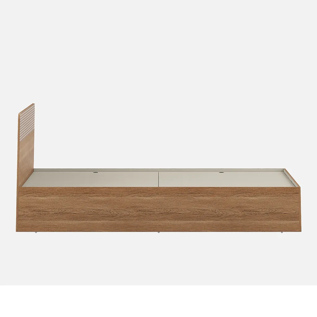 King Size Bed with Box Storage, Spacewood Kosmo Noah, Engineered Wood, 78x72 Inch Mattress