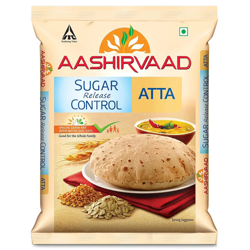 Aashirvaad Sugar Release Control Atta - Low GI Wheat Flour, 5 kg Pack of 1