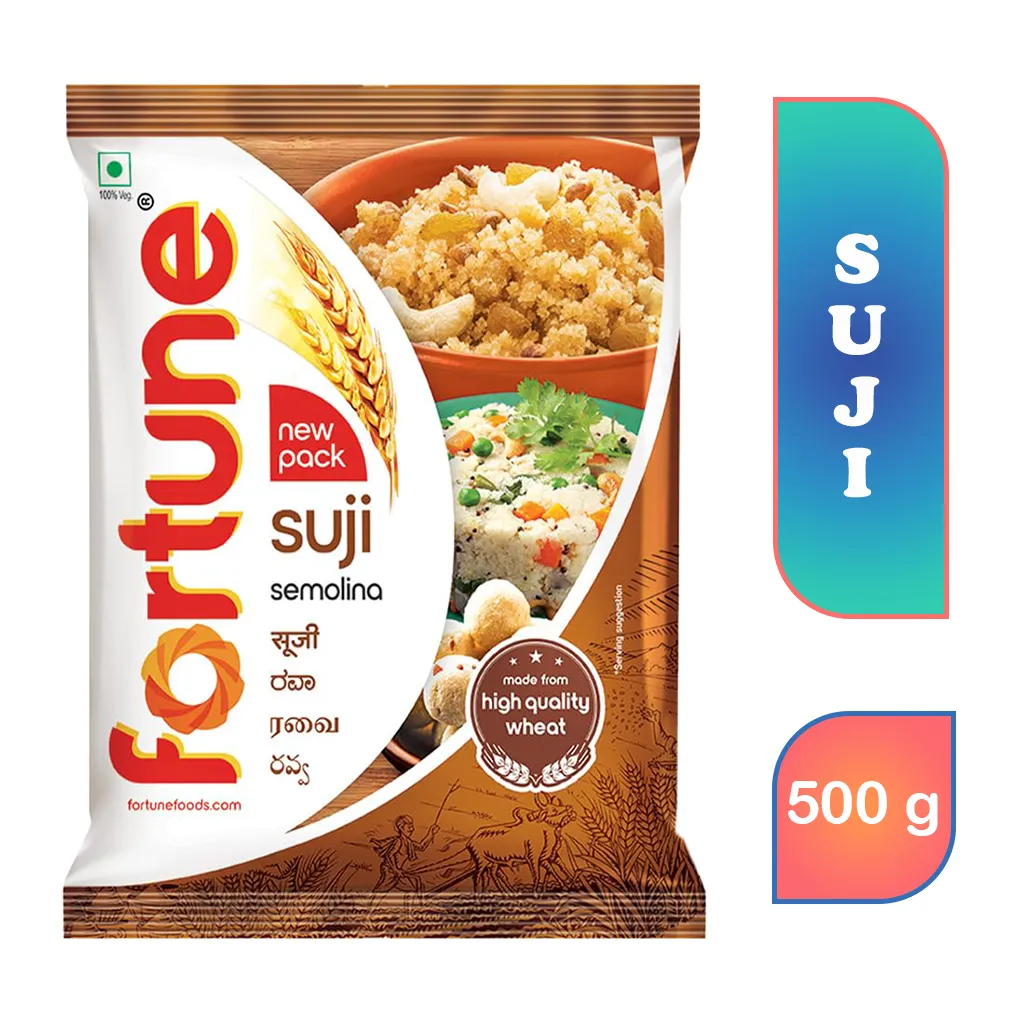 Fortune Suji 500g Pack – Wheat Semolina for Everyday Indian Cooking