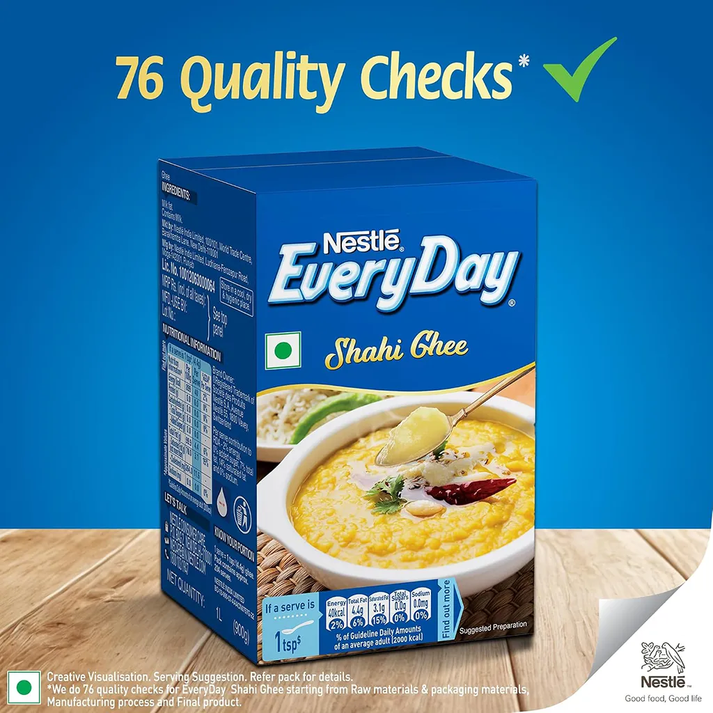 Nestlé EVERYDAY Shahi Ghee 1 L Pure Milk Fat for Cooking and Sweets