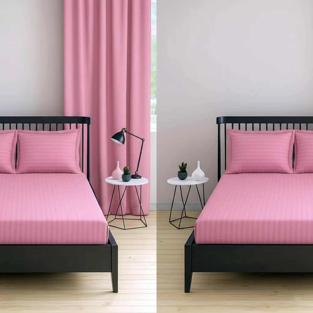 Single Bed Sheet Cotton with 2 Pillow Covers 300TC