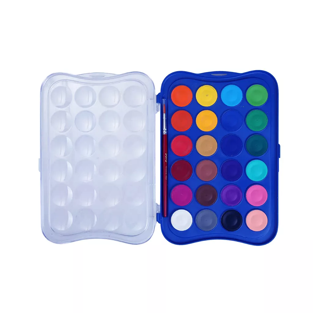 Water Colour Tubes Doms 24 Shades Water Colour Cakes with Brush