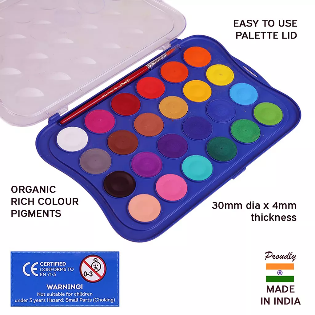 Water Colour Tubes Doms 24 Shades Water Colour Cakes with Brush