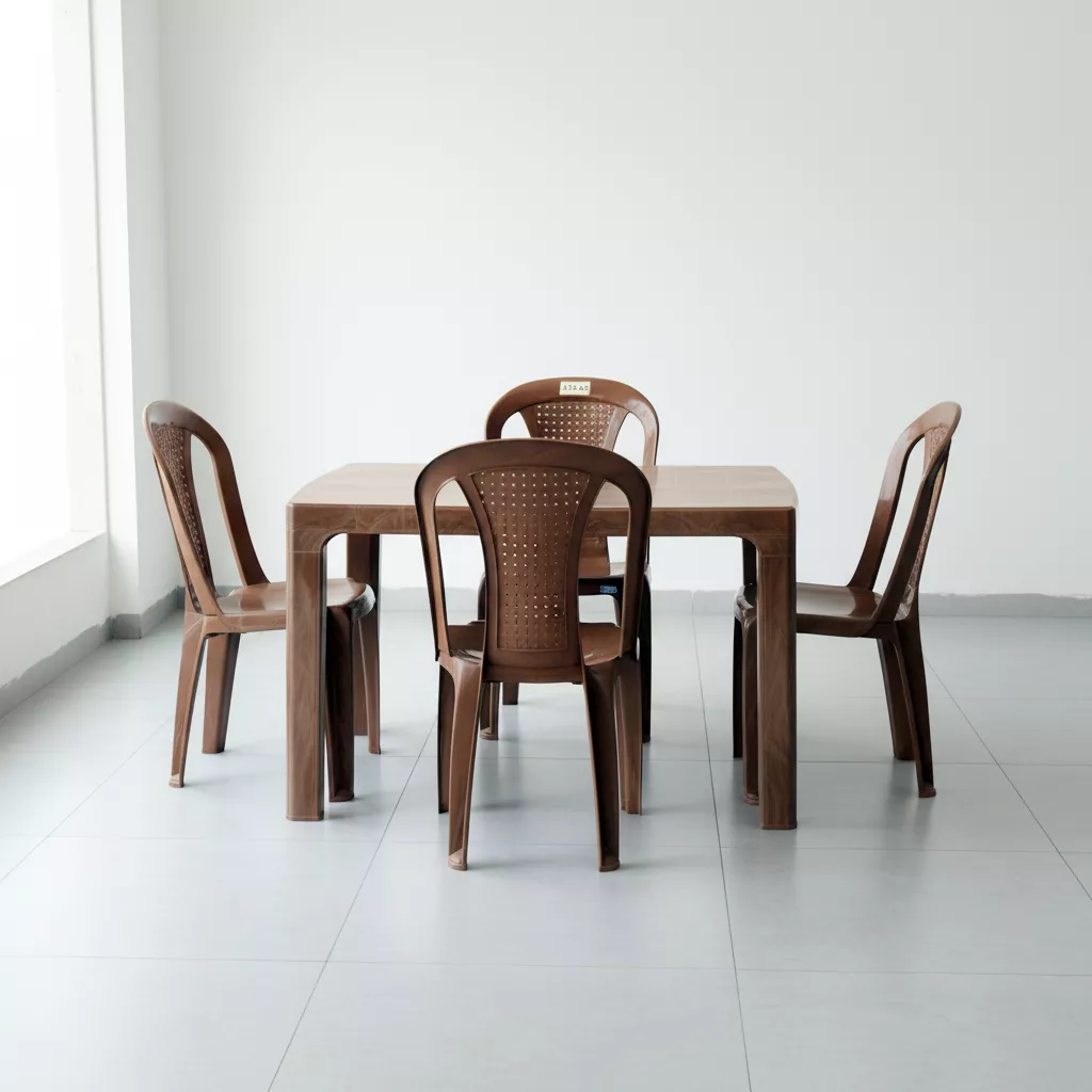 Chair for Home Atlas Brown Plastic Armless Chair Modern 1 Pc