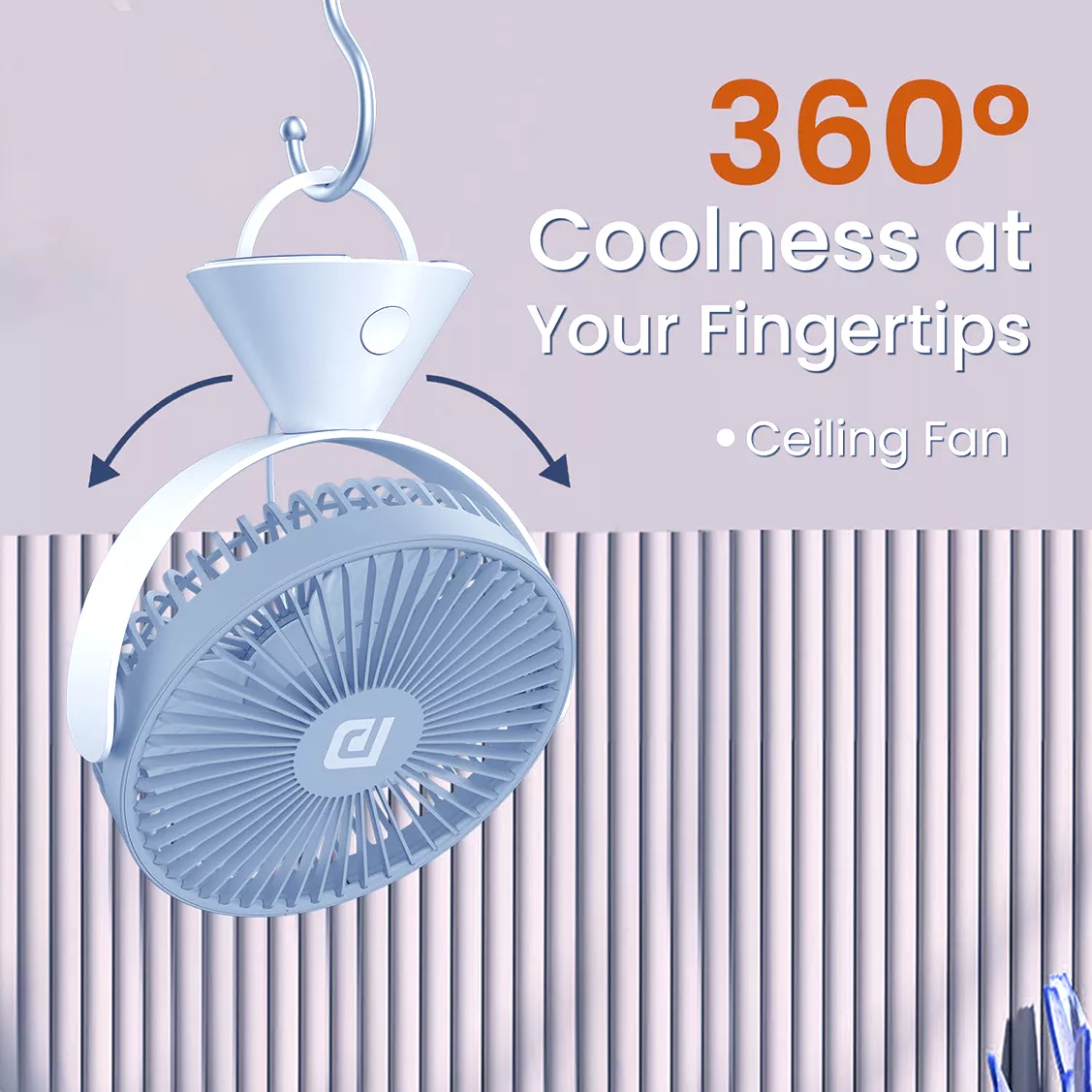 Portable Table Fan for Office Portronics Aero Breeze USB Rechargeable Fan