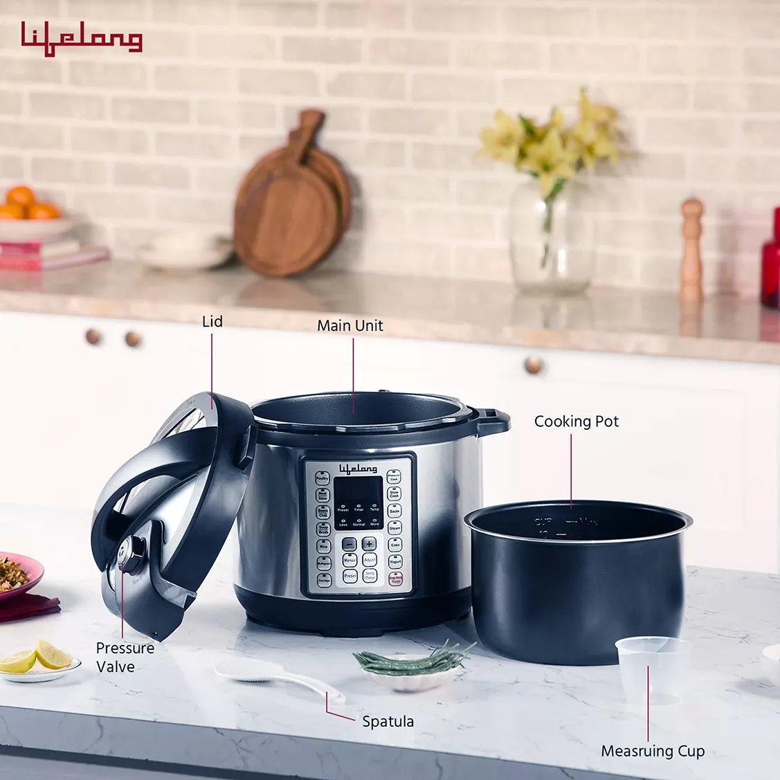 Pressure Cookers Electric Lifelong Fornello 5L Black with Warranty