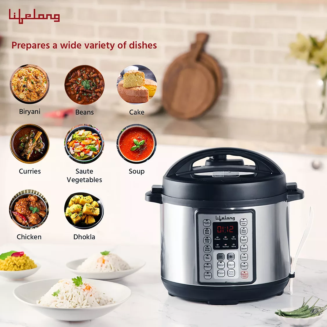 Pressure Cookers Electric Lifelong Fornello 5L Black with Warranty