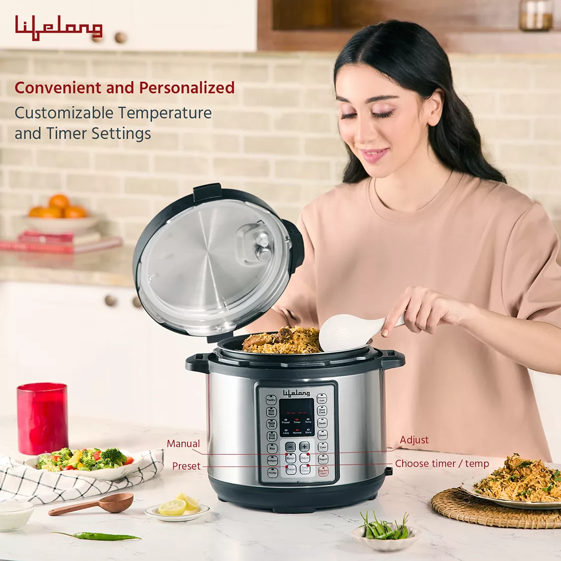 Pressure Cookers Electric Lifelong Fornello 5L Black with Warranty