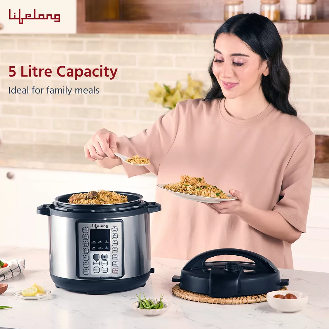 Pressure Cookers Electric Lifelong Fornello 5L Black with Warranty