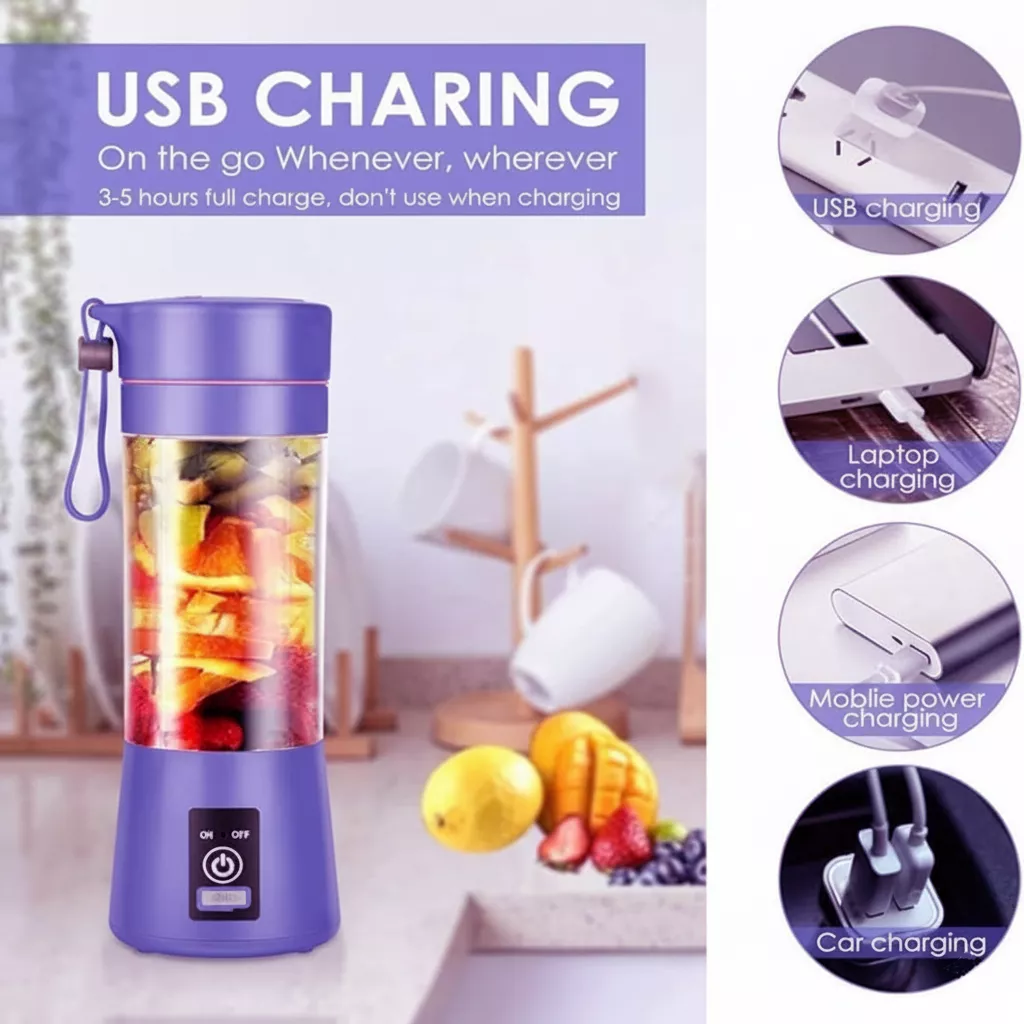 Blender Mixer Generic Portable USB Rechargeable 380ml Bottle