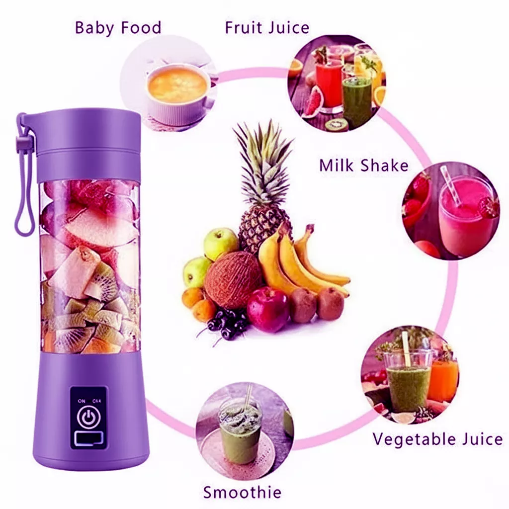 Blender Mixer Generic Portable USB Rechargeable 380ml Bottle
