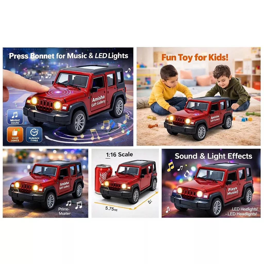 Activities Toys Amisha Thar Roxx Die-Cast Pull Back Car Red