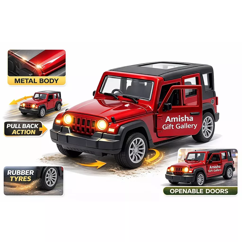 Activities Toys Amisha Thar Roxx Die-Cast Pull Back Car Red